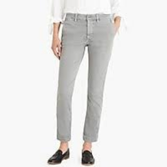 j crew high rise slim boy chino